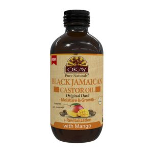 OKAY BLACK JAMAICAN CASTOR OIL ORIGINAL DARK with MANGO 4oz /118ml