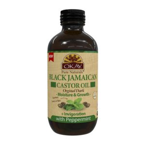 OKAY BLACK JAMAICAN CASTOR OIL ORIGINAL DARK with PEPPERMINT 4oz /118ml