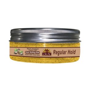 OKAY BLACK JAMAICAN HAIR STYLING GEL, REGULAR HOLD 5OZ